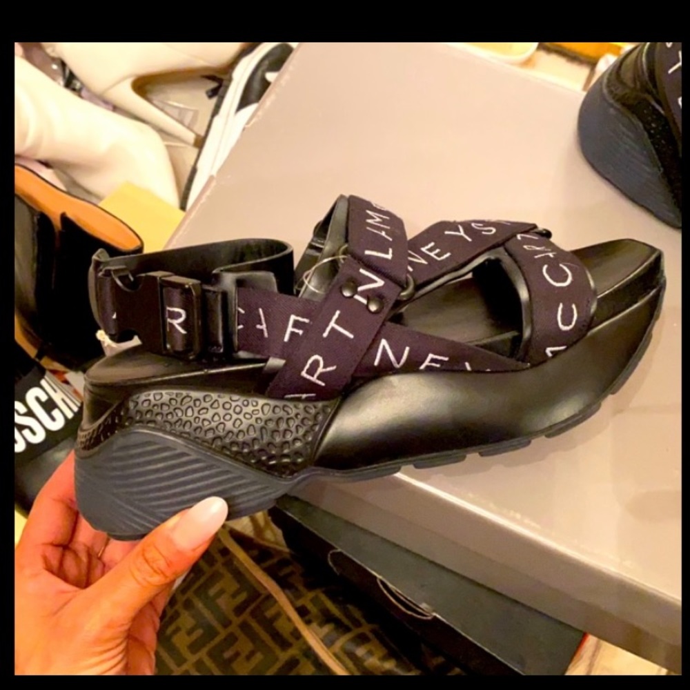 Stella McCartney black Teva like Platform sandals  super chic authentic